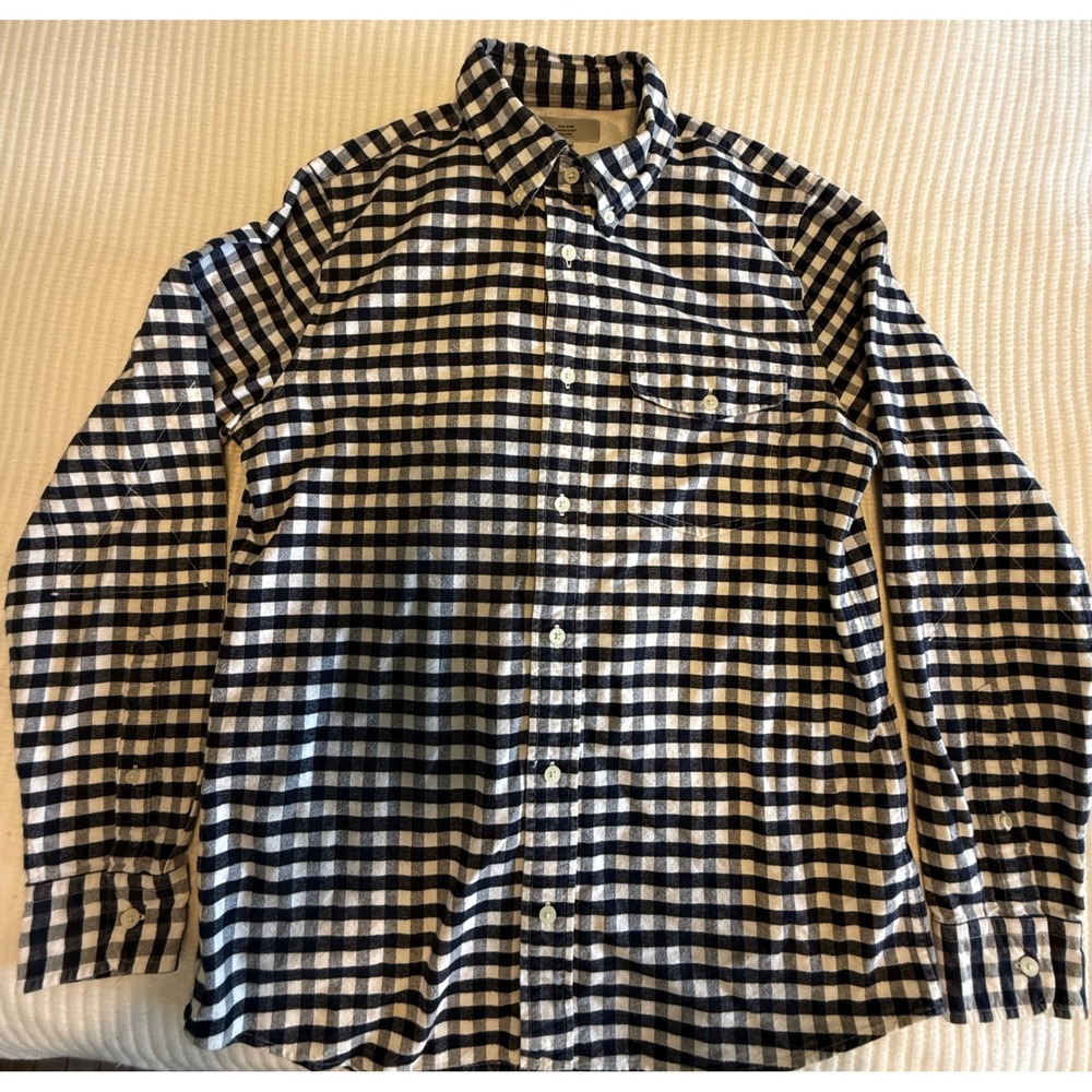 Jack Spade Mens Gingham Button Down Shirt Navy White Cotton Size M Preppy